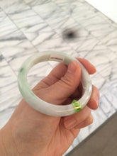 Load image into Gallery viewer, 54.6mm certified type A 100% Natural green/white Jadeite Jade bangle U61-4938
