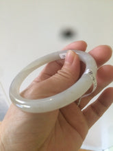 Load image into Gallery viewer, 57.6mm Certified 100% Natural icy white/beige nephrite Hetian Jade bangle J93-0080 卖了
