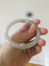 Load image into Gallery viewer, 57.6mm Certified 100% Natural icy white/beige nephrite Hetian Jade bangle J93-0080 卖了

