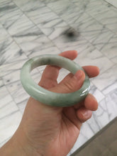 Load image into Gallery viewer, 58mm certified type A 100% Natural green/white jadeite jade bangle R87-1528
