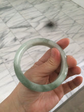 Load image into Gallery viewer, 58mm certified type A 100% Natural green/white jadeite jade bangle R87-1528
