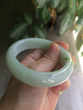 Load image into Gallery viewer, 56.9mm certified type A 100% Natural watery light green chubby jadeite jade bangle A59-1024
