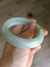 Load image into Gallery viewer, 56.9mm certified type A 100% Natural watery light green chubby jadeite jade bangle A59-1024
