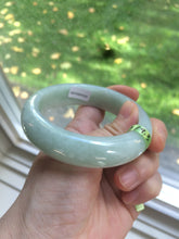 Load image into Gallery viewer, 56.9mm certified type A 100% Natural watery light green chubby jadeite jade bangle A59-1024
