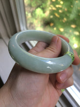 Load image into Gallery viewer, 56.9mm certified type A 100% Natural watery light green chubby jadeite jade bangle A59-1024
