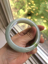 Load image into Gallery viewer, 56.9mm certified type A 100% Natural watery light green chubby jadeite jade bangle A59-1024
