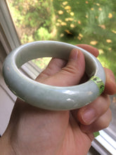 Load image into Gallery viewer, 56.9mm certified type A 100% Natural watery light green chubby jadeite jade bangle A59-1024
