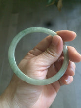 Load image into Gallery viewer, 58.5mm Type A 100% Natural icy light green super thin style Jadeite bangle L138
