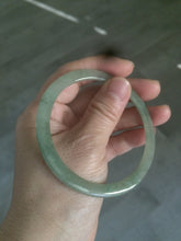 Load image into Gallery viewer, 58.5mm Type A 100% Natural icy light green super thin style Jadeite bangle L138
