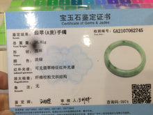 Load image into Gallery viewer, 53.6mm Certified Type A 100% Natural sunny apple green Jadeite Jade bangle AE5-2745

