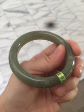 Load image into Gallery viewer, 51.3mm Certified 100% Natural oily dark green nephrite Hetian Jade bangle N80-6570
