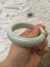 Load image into Gallery viewer, 56.9mm certified type A 100% Natural watery light green chubby jadeite jade bangle A59-1024
