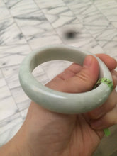 Load image into Gallery viewer, 56.9mm certified type A 100% Natural watery light green chubby jadeite jade bangle A59-1024
