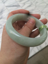 Load image into Gallery viewer, 56.9mm certified type A 100% Natural watery light green chubby jadeite jade bangle A59-1024
