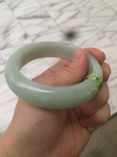 Load image into Gallery viewer, 56.9mm certified type A 100% Natural watery light green chubby jadeite jade bangle A59-1024
