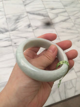 Load image into Gallery viewer, 56.9mm certified type A 100% Natural watery light green chubby jadeite jade bangle A59-1024
