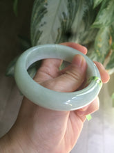 Load image into Gallery viewer, 56.9mm certified type A 100% Natural watery light green chubby jadeite jade bangle A59-1024
