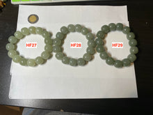 Load image into Gallery viewer, 14x13mm 100% Natural light green/gray vintage style nephrite Hetian Jade bead bracelet HF28
