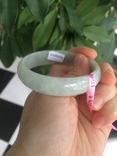 Load image into Gallery viewer, 52mm Certified Type A 100% Natural light green/white oval Jadeite Jade bangle Z42-2349
