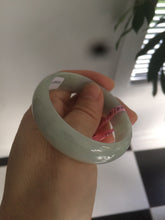 Load image into Gallery viewer, 52mm Certified Type A 100% Natural light green/white oval Jadeite Jade bangle Z42-2349
