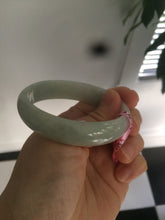 Load image into Gallery viewer, 52mm Certified Type A 100% Natural light green/white oval Jadeite Jade bangle Z42-2349
