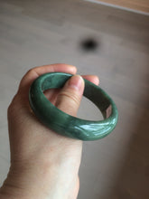 Load image into Gallery viewer, 58mm certified type A 100% Natural dark green jadeite jade bangle D93-9240
