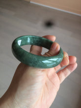 Load image into Gallery viewer, 58mm certified type A 100% Natural dark green jadeite jade bangle D93-9240
