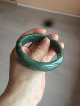 Load image into Gallery viewer, 58mm certified type A 100% Natural dark green jadeite jade bangle D93-9240
