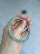 Load image into Gallery viewer, 58.5mm Type A 100% Natural icy light green super thin style Jadeite bangle L138
