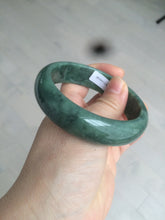 Load image into Gallery viewer, 58mm certified type A 100% Natural dark green jadeite jade bangle D93-9240
