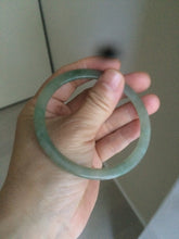Load image into Gallery viewer, 58.5mm Type A 100% Natural icy light green super thin style Jadeite bangle L138

