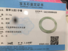 Load image into Gallery viewer, 55.2mm certified Type A 100% Natural icy light green thin Jadeite bangle AC16-0430
