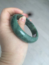 Load image into Gallery viewer, 58mm certified type A 100% Natural dark green jadeite jade bangle D93-9240
