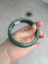 Load image into Gallery viewer, 58mm certified type A 100% Natural dark green jadeite jade bangle D93-9240
