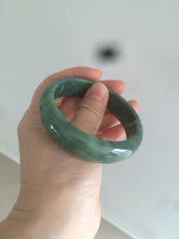 Load image into Gallery viewer, 58mm certified type A 100% Natural dark green jadeite jade bangle D93-9240
