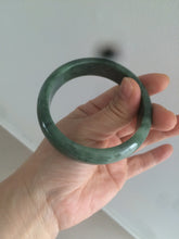 Load image into Gallery viewer, 58mm certified type A 100% Natural dark green jadeite jade bangle D93-9240
