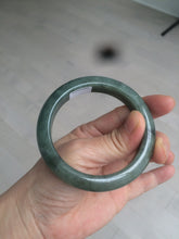 Load image into Gallery viewer, 55mm certified type A 100% Natural watery dark green Jadeite Jade bangle AT27-9779
