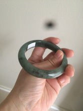 Load image into Gallery viewer, 55mm certified type A 100% Natural watery dark green Jadeite Jade bangle AT27-9779
