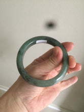 Load image into Gallery viewer, 55mm certified type A 100% Natural watery dark green Jadeite Jade bangle AT27-9779
