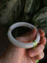 Load image into Gallery viewer, 56mm certified type A 100% Natural light green/white/brown Jadeite Jade bangle R89-0275
