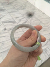 Load image into Gallery viewer, 53.7mm certificated Type A 100% Natural light green/gray Jadeite Jade bangle R67-7251
