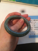 Load image into Gallery viewer, 55mm certified type A 100% Natural watery dark green Jadeite Jade bangle AT27-9779
