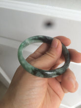 Load image into Gallery viewer, 50.2mm Certified Type A 100% Natural sunny green/dark green Jadeite Jade bangle D45-0105
