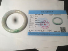 Load image into Gallery viewer, 57mm certified Type A 100% Natural sunny green/white/purple/brown(FU LU Shou) round cut Jadeite Jade bangle AF78-8925
