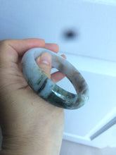 Load image into Gallery viewer, 58mm Certified Type A 100% Natural dark green purple brown Jadeite Jade bangle L135-4073

