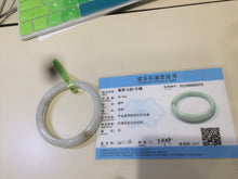 Load image into Gallery viewer, 56mm certified type A 100% Natural light green/white/brown Jadeite Jade bangle R89-0275
