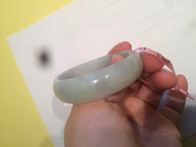 Load image into Gallery viewer, 52mm Certified Type A 100% Natural light green/white oval Jadeite Jade bangle Z42-2349
