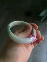 Load image into Gallery viewer, 53mm 100% natural Type A light yellow/green/white jadeite jade bangle U5
