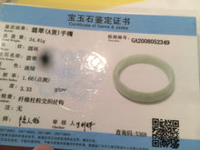 Load image into Gallery viewer, 52mm Certified Type A 100% Natural light green/white oval Jadeite Jade bangle Z42-2349
