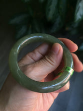 Load image into Gallery viewer, 51.3mm Certified 100% Natural oily dark green nephrite Hetian Jade bangle N80-6570
